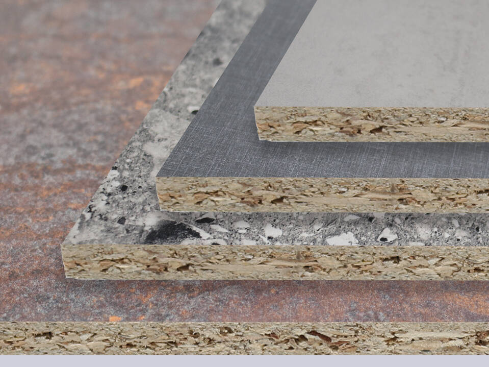 Spanplatten beschichtet Fantasie- | Stein- | Metalldekore