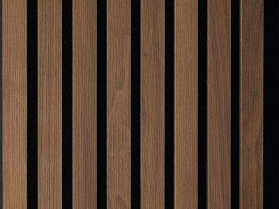 Designpaneele Nussbaum, MDF Dekorfolie, schwarzes Vlies