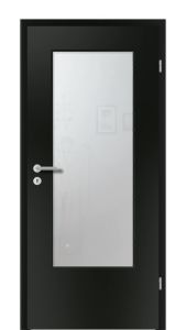CPL Türen, schwarz ähnl. RAL 9005, Lichtausschnitt, Rundkante KR