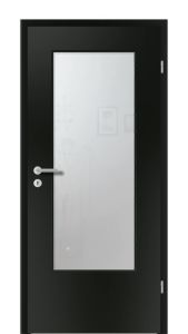 CPL Türen, schwarz ähnl. RAL 9005, Lichtausschnitt, Rundprofil Premium
