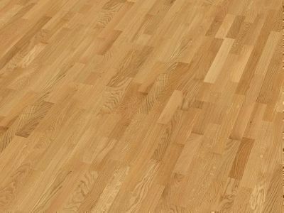 Eiche  Schiffsboden Parkett lackiert, 3-Stab, Klick (push-down), gerade Kante, natur