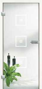 Glastüren, ALANA Motiv matt - Fläche klar, Grünglas BASIC GREEN