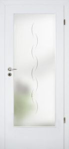 Lichtausschnittglas, ALINEA Motiv klar - Fläche matt, Grünglas BASIC GREEN, ESG