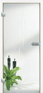 Glastüren, ALINEA Motiv matt - Fläche klar, Grünglas BASIC GREEN
