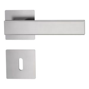 Rosettengarnitur, CUBICO PIATTA S QUATTRO , Edelstahl matt, Flachrosette