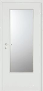 Zimmertüren CPL, Esche weiß deckend, Rundprofil, Lichtausschnitt, BB