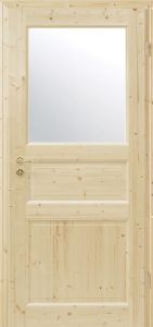 Massivholztüren, 3 F, Fichte lackiert, eckig, Lichtausschnitt, BB