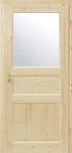 Massivholztüren, 3 F, Fichte lackiert, eckig, Lichtausschnitt, BB