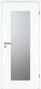 Designtüren, ROYAL RY-433, Weißlack Exklusiv, RAL9016, kleine Rundkante KR (ca.2mm), Lichtausschnitt 1, BB