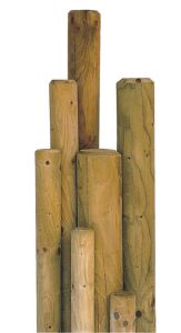 Rundholzpalisaden Nadelholz, kesseldruckimprägniert grün