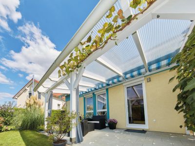 Überdachung zum selber bauen - Polycarbonat Stegplatte Klar