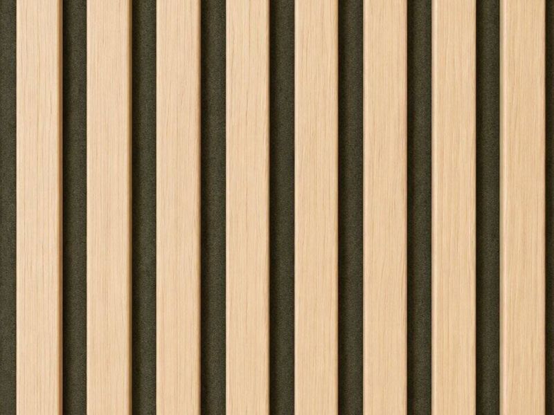 Designpaneele Echtholzfurniert Eiche , Leisten massiv 20x20 mm, furnierummantelt weiß lackiert