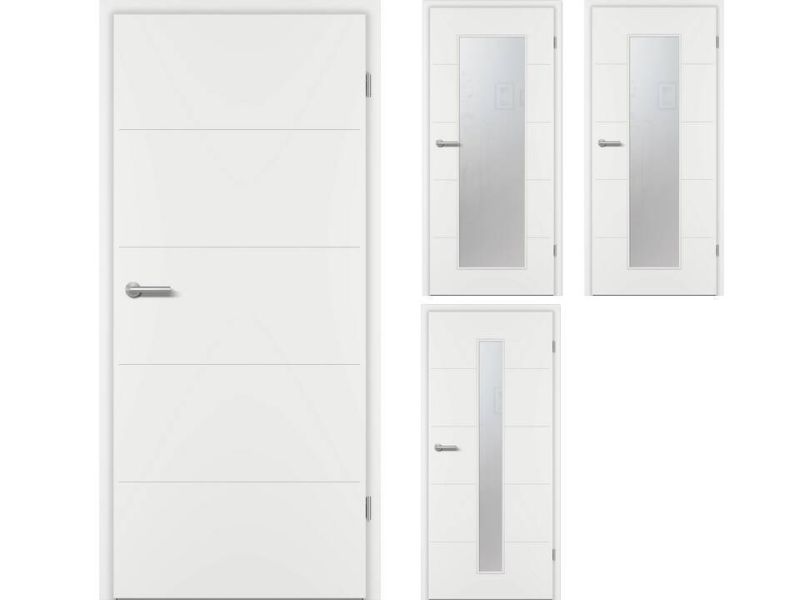 Designtüre o. Schlüssellochbohrung ROYAL RY-451, Weißlack Exklusiv ähnl. RAL 9016, Rundkante KR