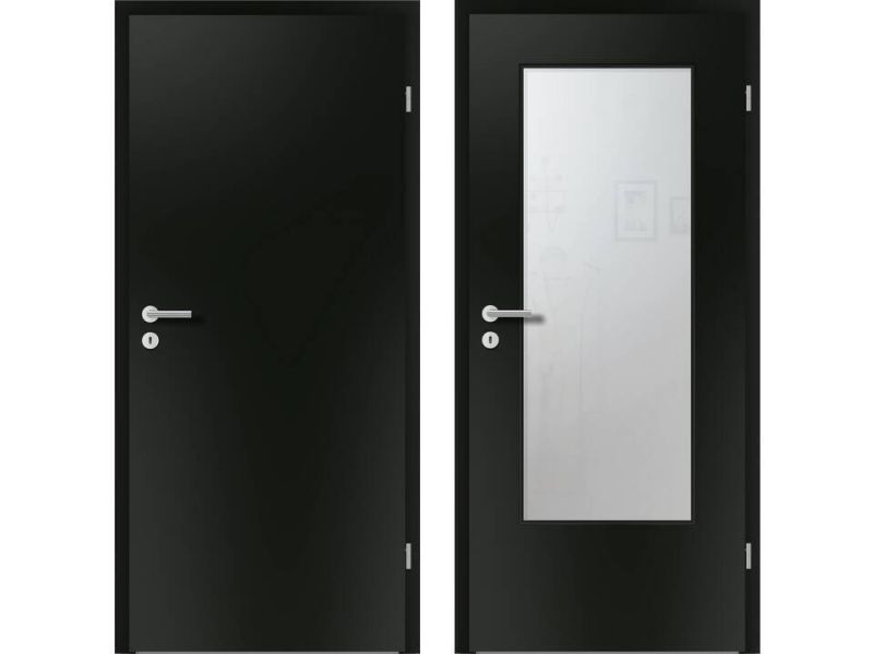 Anti-Fingerprint Türe G-TEC, schwarz ähnl. RAL 9005, Premiumkante PK2