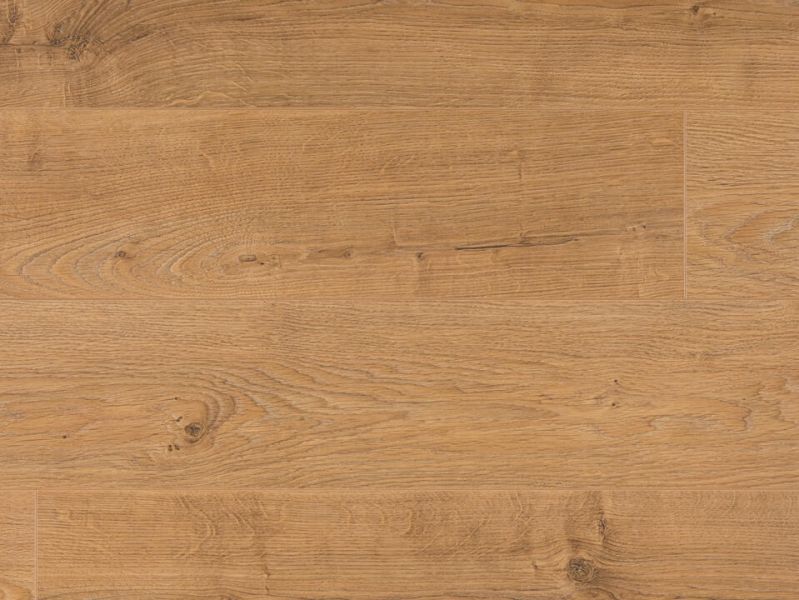Eiche natur, Laminatboden, 1-Stab, Klick (push-down), 4-seitig gefast, Trittschall: Nein