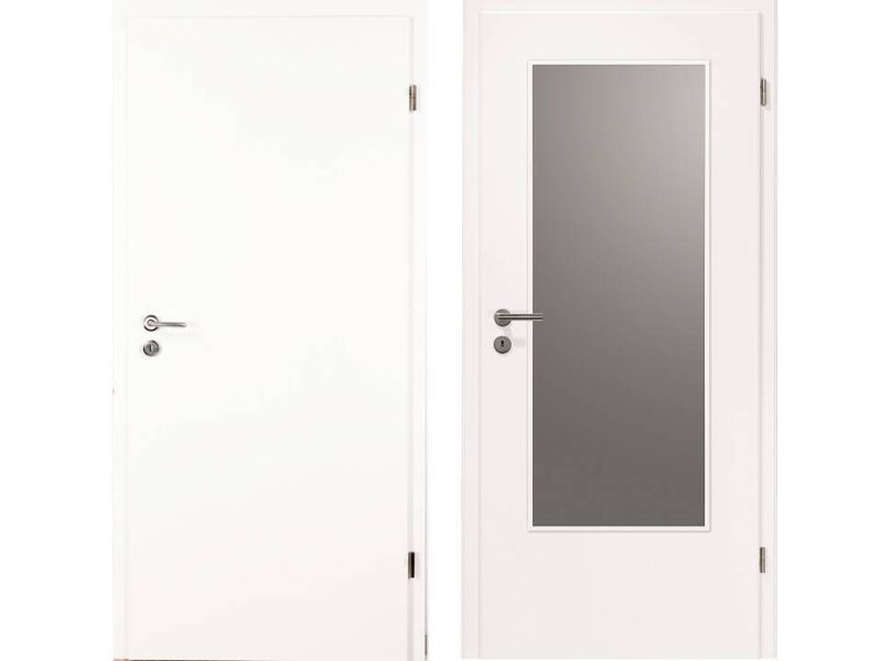 Designtüre FINESSE, Weißlack (Spritzlack) ähnl. RAL 9016, Designkante R2