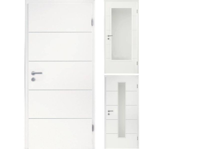 Designtüre NOVUM 10, Weißlack ähnl. RAL 9016, Designkante R2