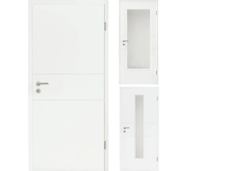 Designtüre NOVUM 23, Weißlack ähnl. RAL 9016, Designkante R2