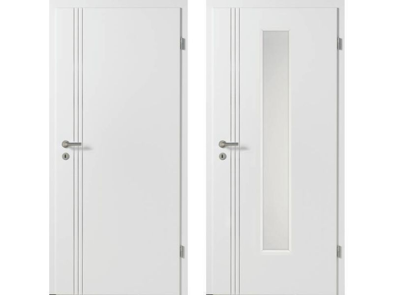 Designtüre NOVUM 25, Weißlack ähnl. RAL 9016, Designkante R2
