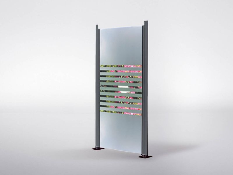 Sichtschutzzaun Glas Siebdruck Linea 10