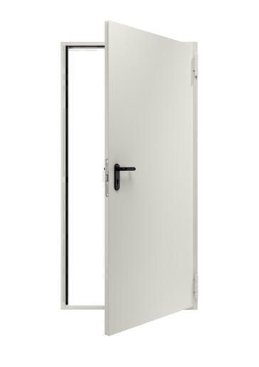 Feuerschutz-Stahltürelement H8-5, 1-flügelig, grauweiß (ähnlich RAL 9002), Dünnfalz