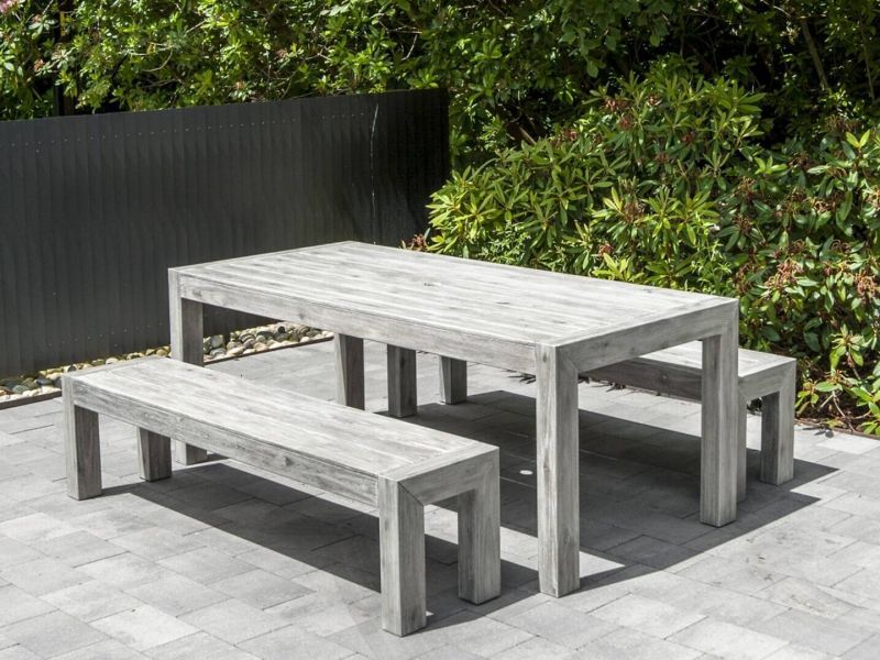 Gartentisch, Gartenbank & Hocker Chester, Acacia Mangium, unbehandelt