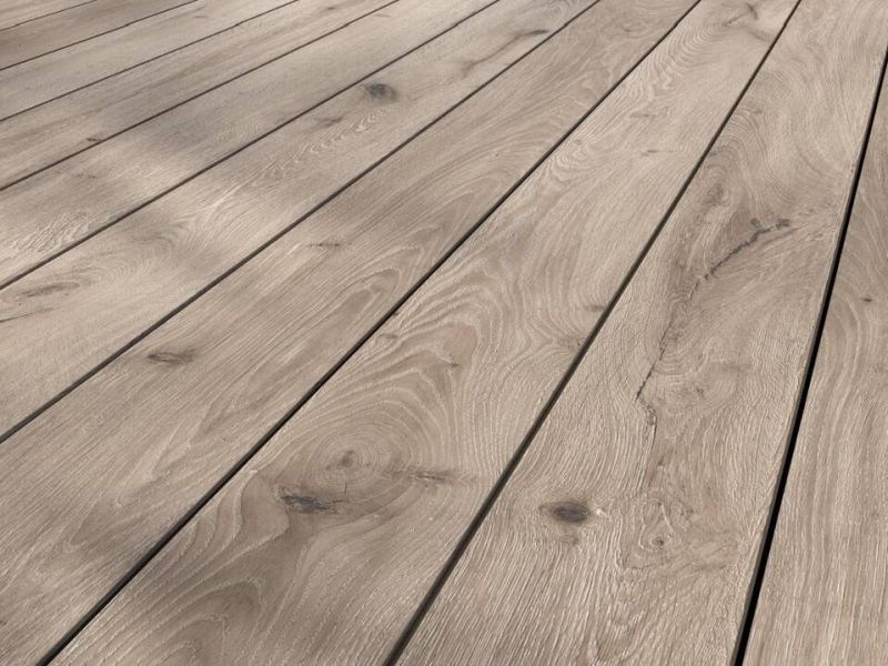 Terradura-nova Terrassendiele massiv, 1-seitig verwendbar, glattes Profil, Antikeiche