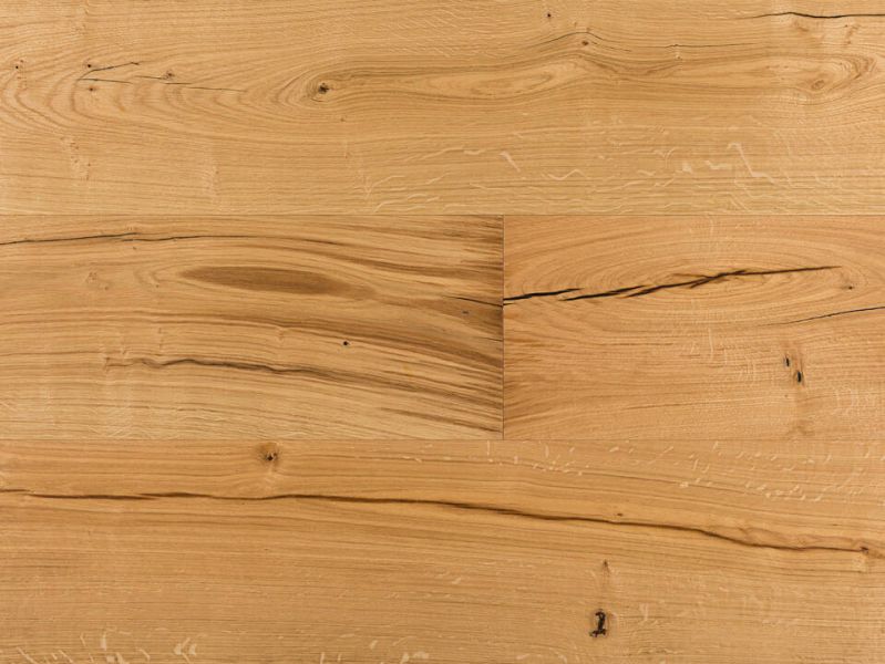 Wildeiche XL Landhausdielen Parkett, 1-Stab, Klick (push-down), 4-seitig gefast, rustikal