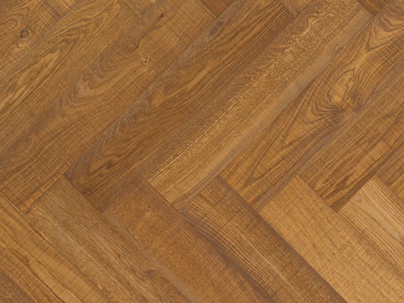 Eiche Vintage Zweischichtparkett naturgeölt, farblos, 1-Stab, als Fischgrät oder Englischer Verband verlegbar, Nut und Feder, 4-seitig gefast, natur