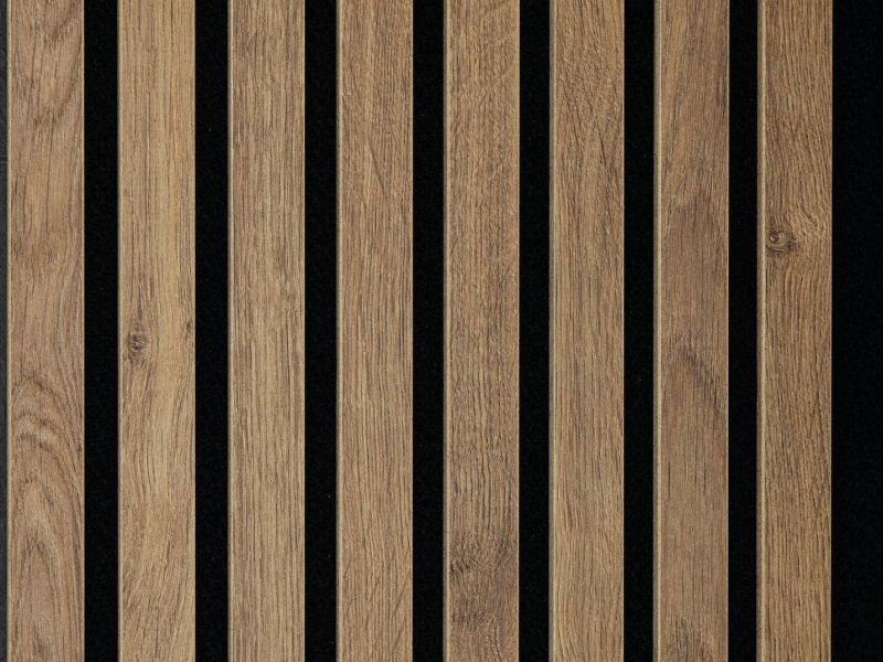 Designpaneele Eiche terrabraun, MDF Dekorfolie, schwarzes Vlies
