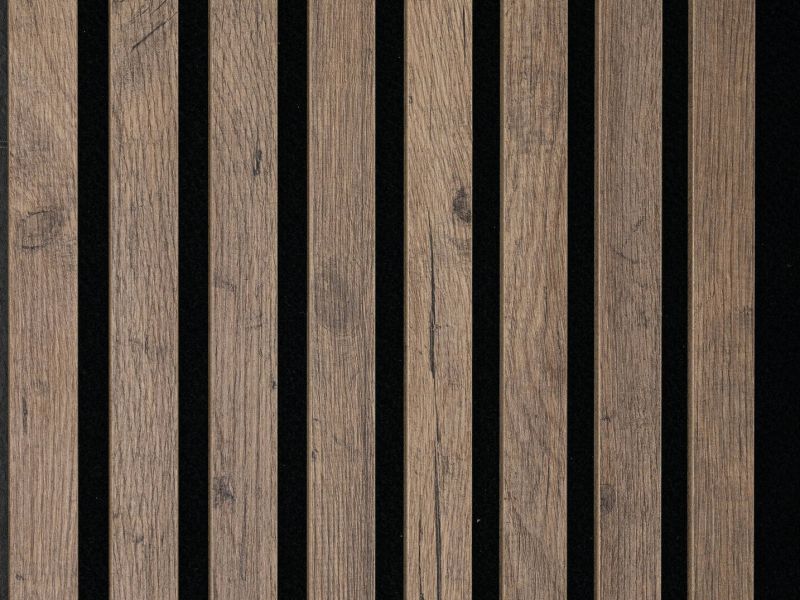 Designpaneele Altholzeiche, MDF Dekorfolie, schwarzes Vlies