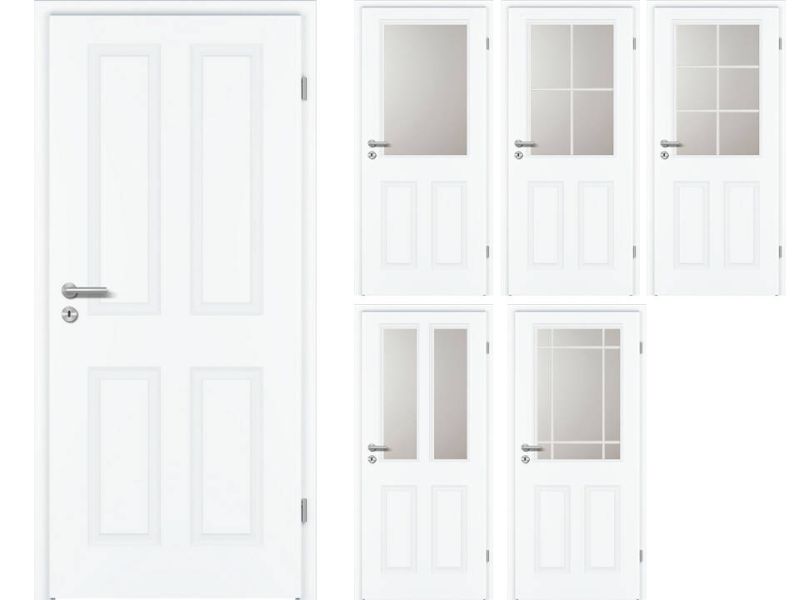 Stiltüre CLASSIC CK4, Weißlack Exklusiv ähnl. RAL 9016, Rundkante KR