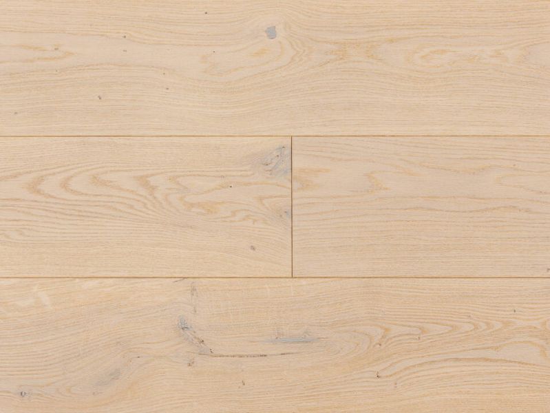 Eiche Weiß Landhausdiele Zweischichtparkett naturgeölt, weiß, 1-Stab, Nut und Feder