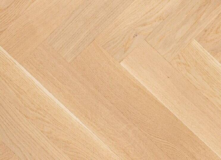 Eiche Saphir Zweischichtparkett Fischgrät naturgeölt, weiß, 1-Stab, als Fischgrät oder Englischer Verband verlegbar, Nut und Feder, gerade Kante, rustikal