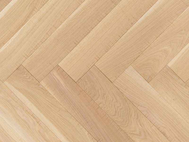 Eiche weiß Sägerau Zweischicht-Parkett naturgeölt, weiß, Nut und Feder