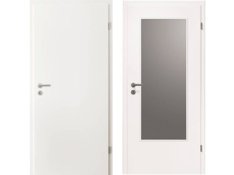 Zimmertüre, Weißlack ähnl. RAL 9016, Designkante R2