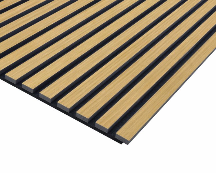 Designpaneele , Eiche, roh, MDF furniert, schwarzes Vlies