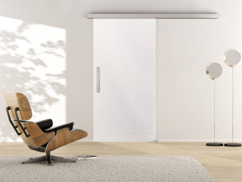 Glasschiebetüre, PIANO WHITE 516, Weißglas