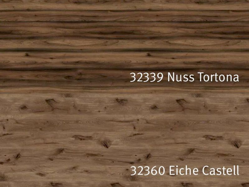 Nischenrückwandplatten 32339 AN Nuss Tortona / 32360 AN Eiche Castell