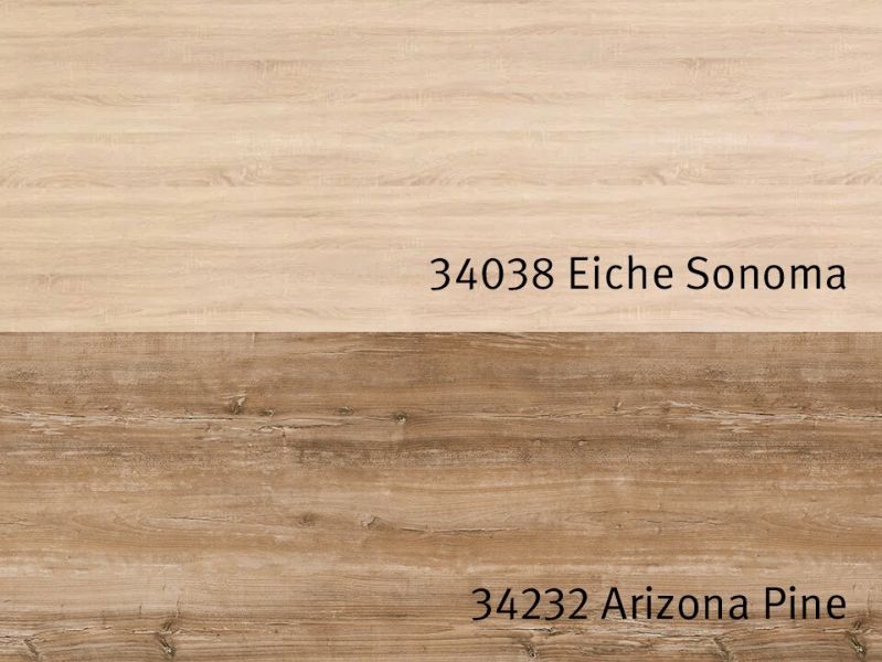 Nischenrückwandplatten 34038 AT Eiche Sonoma hell / 34232 AT Arizona Pine