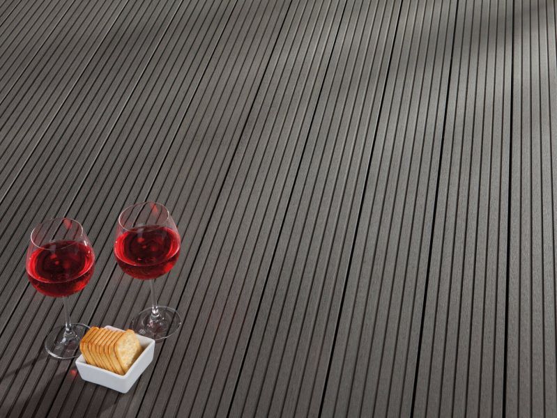 Terradura Kombiprofil - Massivprofil, Naturfaser - NFC, Schiefergrau