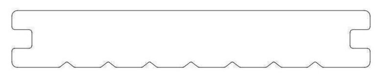 Dielen WPC / BPC Terradura Kombiprofil - Massivprofil, 1-seitig strukturiert - 1-seitig 7 V-Fugen