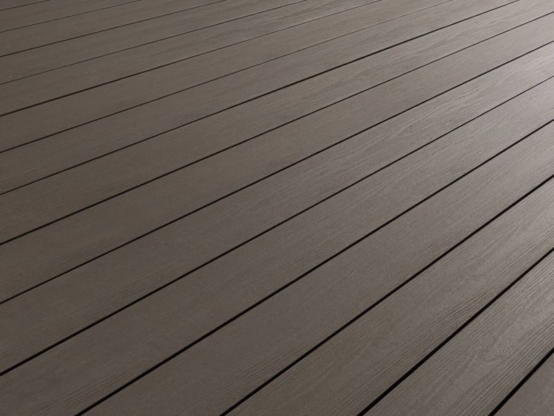 Terradura Kombiprofil - Massivprofil, Naturfaser - NFC, 1-seitig strukturiert, 1-seitig 7 V-Fugen, Schiefergrau