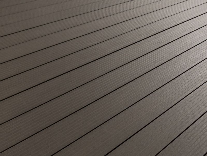 Terradura Kombiprofil - Massivprofil, 1-seitig strukturiert, 1-seitig 7 V-Fugen, Schiefergrau