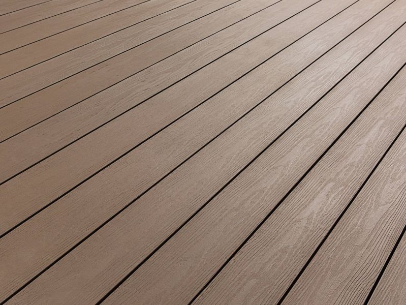 Terradura Kombiprofil - Massivprofil, Naturfaser - NFC, 1-seitig strukturiert, 1-seitig 7 V-Fugen, Walnuss