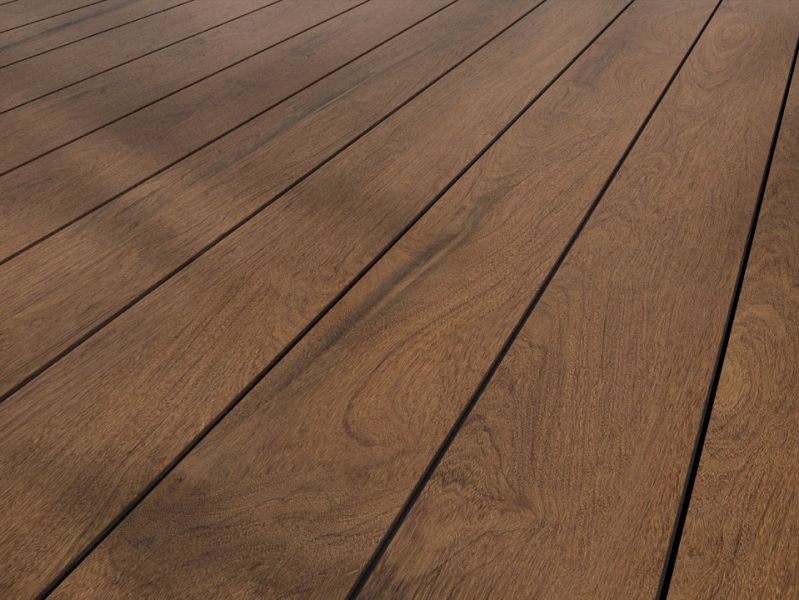 Terradura-nova Terrassendiele massiv, 1-seitig verwendbar, glattes Profil, IPE