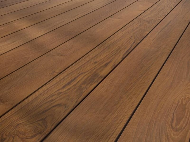 Terradura-nova Terrassendiele massiv, 1-seitig verwendbar, glattes Profil, Mahagoni