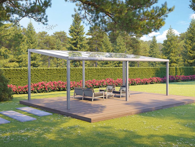 Überdachung Classic RAL 7016 anthrazitgrau Struktur, Freistehend