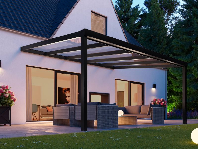 Überdachung Classic RAL 7016 anthrazitgrau Struktur