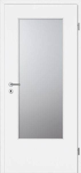 CPL Türen, Weißlack ähnl. RAL 9016, Lichtausschnitt, Rundprofil Premium